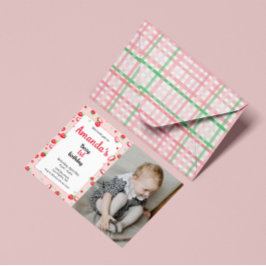 Aardbei 1e verjaardagsfeestje bes eerste kaart