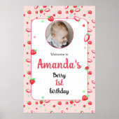 Aardbei 1e verjaardagsfeestje bes eerste poster (Voorkant)