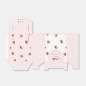 Aardbei 1e verjaardagsfeestje Favor Box Bedankdoosjes (Uitgevouwen)