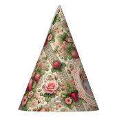 aardbei 1e verjaardagsfeestje foto feesthoedjes (Links)