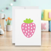 Aardbei 1e verjaardagsuitnodiging Eerste bes zoet Kaart
