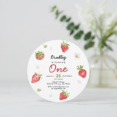 Aardbei 1st Girl Berry Birthday Kaart (Staand voorkant)