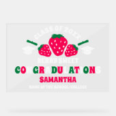 Aardbei 2025 Gefeliciteerd Afstuderen Acryl Bord (Voorkant)