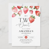Aardbei 2e verjaardag Two Sweet Kaart (Voorkant)
