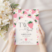 Aardbei 2e verjaardag Two Sweet Roze Kaart