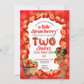 Aardbei 2e verjaardag uitnodiging (Voorkant)