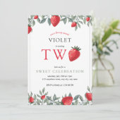 Aardbei 2e verjaardag | Waterverf Berry Sweet Kaart (Staand voorkant)