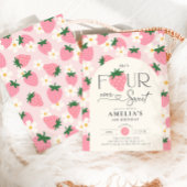 Aardbei 4e verjaardag Four Ever Sweet Roze Kaart