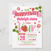 Aardbei 4e verjaardag uitnodiging (Voorkant)