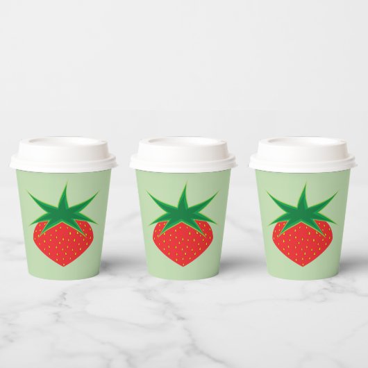 aardbei 8 oz. Papieren Bekers (Multi)