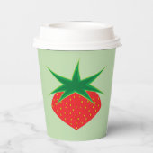 aardbei 8 oz. Papieren Bekers (Achterkant)