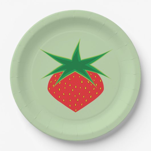 Aardbei 9-inch papieren Borden Papieren Bordje (Voorkant)