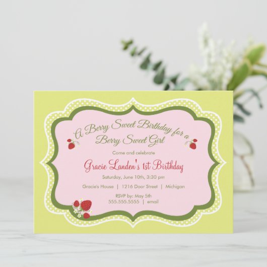 Aardbei | Aanbesteding op zondag Kaart (Staand voorkant)