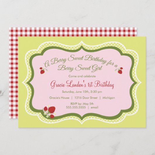 Aardbei | Aanbesteding op zondag Kaart (Voorkant / Achterkant)