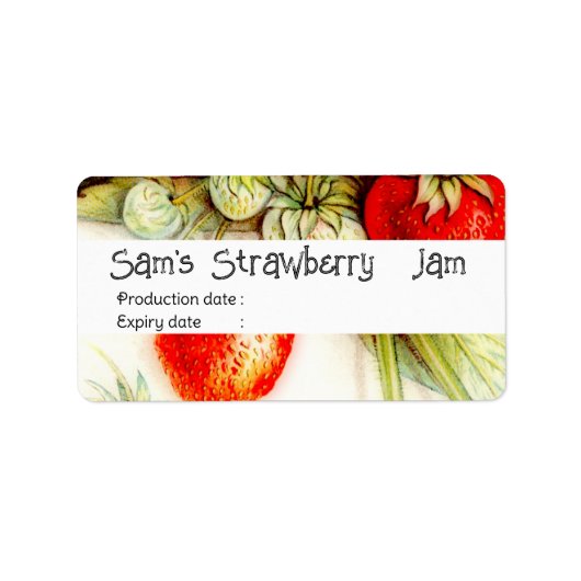  aardbei - aangepast Jam no2-label Etiket (Voorkant)