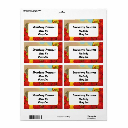 Aardbei Aangepaste  fruitlabels Etiket (Full Sheet)