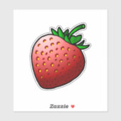 Aardbei Aangepaste snijding vinylsticker Sticker (Vel)