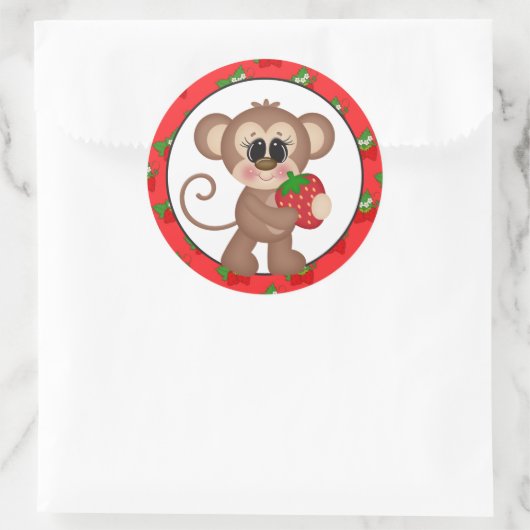 Aardbei Aap cartoon leuke sticker (Tas)