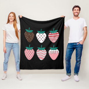 Aardbei Aardbeien Fruit Liefhebber Boeren Tuin Fleece Deken