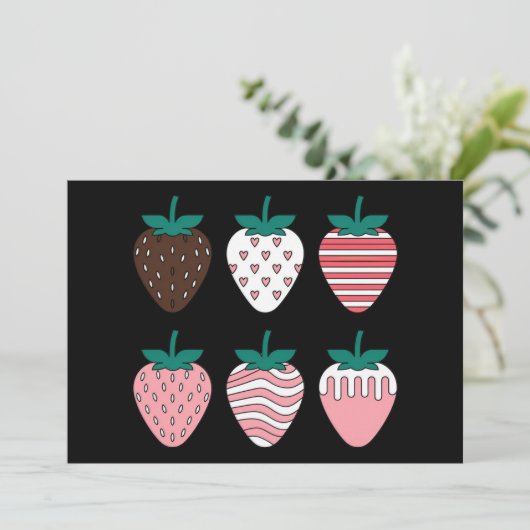 Aardbei Aardbeien Fruitliefhebber Boeren Tuin Feestdagenkaart (Staand voorkant)