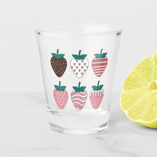 Aardbei Aardbeien Fruitliefhebber Boeren Tuin Shot Glas (Voorkant)