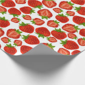 Aardbei Aardbeien Retro Cadeaupapier Papier (Hoek)