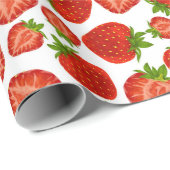 Aardbei Aardbeien Retro Cadeaupapier Papier (Rol Hoek)