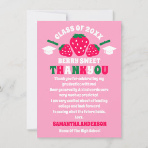 Aardbei Afstuderen bedankje Bedankkaart