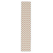 Aardbei-appliqué op gestreepte achtergrond retro medium tafelloper (Voorkant)