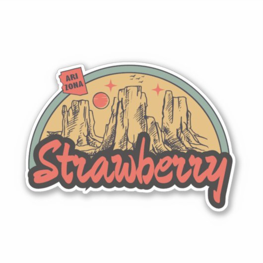 Aardbei, Arizona Sticker (Voorkant)