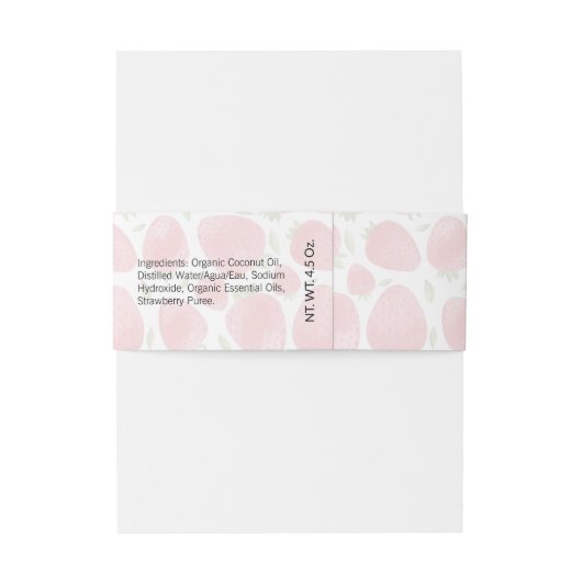 Aardbei Artisan Soap Band Wrap Packaging Uitnodigingen Wikkel (Achterkant Voorbeeld)