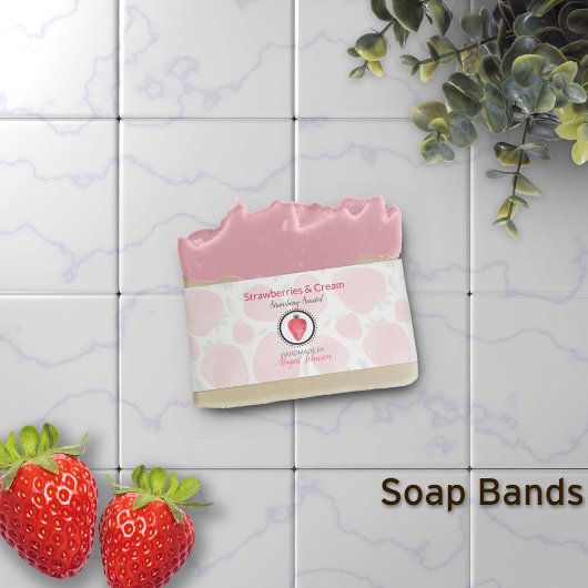 Aardbei Artisan Soap Band Wrap Packaging Uitnodigingen Wikkel