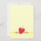 Aardbei baby eerste uitnodiging voor geboorte (Achterkant)