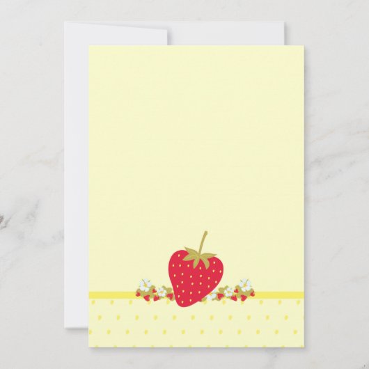 Aardbei baby eerste uitnodiging voor geboorte (Achterkant)