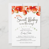 Aardbei Baby Meisje Douche Berry Schattige Red Clu Kaart (Voorkant)