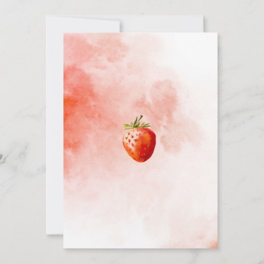 Aardbei Baby Meisje Douche Berry Schattige Red Clu Kaart (Achterkant)