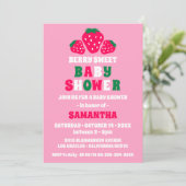 Aardbei Baby Meisje Douche Berry Zoet Kaart (Staand voorkant)