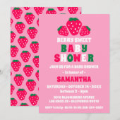 Aardbei Baby Meisje Douche Berry Zoet Kaart (Voorkant / Achterkant)