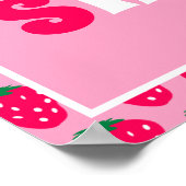 Aardbei Baby Meisje Douche Berry Zoet Welkom Poster (Hoek)