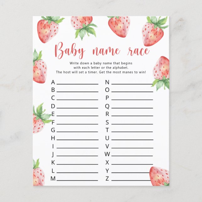 Aardbei - Baby naam race spel (Voorkant)