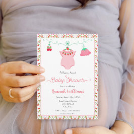 Aardbei Baby outfit met Baby shower Kaart