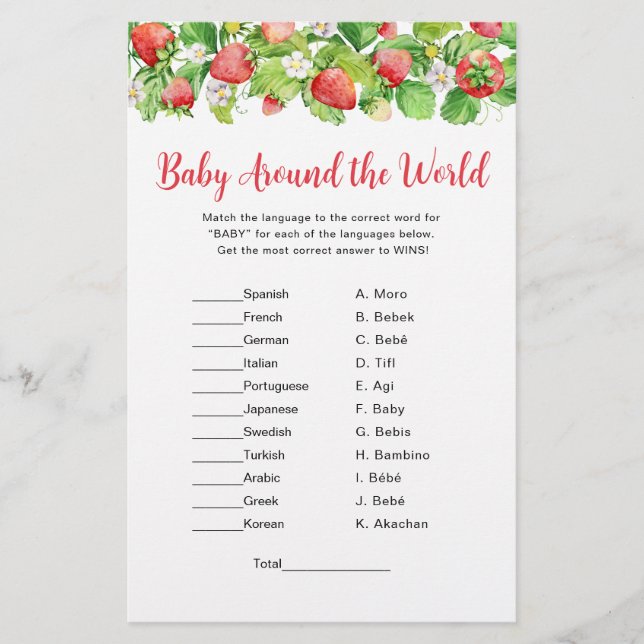 Aardbei Baby Rond de Wereld Spel (Voorkant)