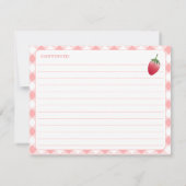 Aardbei Baby shower advies voor moeder Kaart (Achterkant)