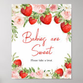 Aardbei Baby shower Baby's zijn zoet Poster (Voorkant)