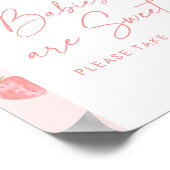 Aardbei Baby shower Baby's zijn zoet Poster (Hoek)