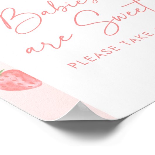 Aardbei Baby shower Baby's zijn zoet Poster (Hoek)