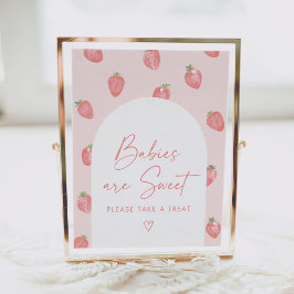 Aardbei Baby shower Baby's zijn zoet Poster