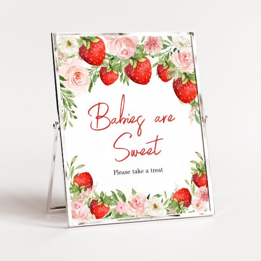 Aardbei Baby shower Baby's zijn zoet Poster