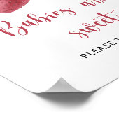 Aardbei baby shower - baby's zijn zoet poster (Hoek)