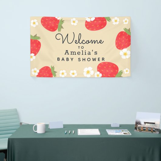 Aardbei Baby shower Banner (Beurs)